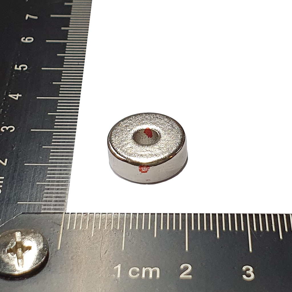 超強釹鐵硼磁鐵-OD14x4x5-ND38-紅點