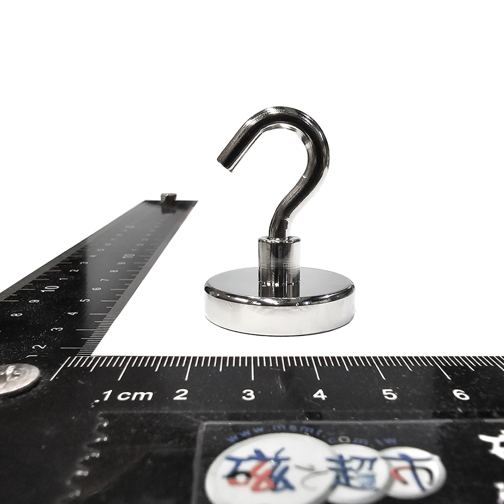 鐵殼D36x19mmT(M6螺牙孔)+釹鐵硼磁鐵D27mm+掛鉤