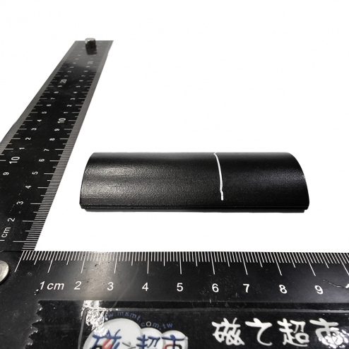 OR25xIR20x90度x80mmL-2切槽(ND45SH、黑Epoxy、N記號、外弧N極/S極)-燒結釹鐵硼磁鐵
