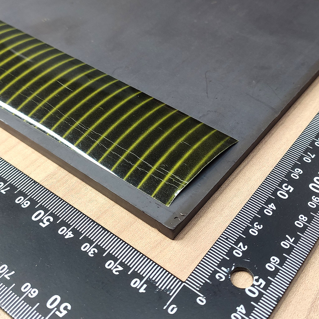 軟性橡膠磁鐵-L290x160x5-RM2-磁波卡觀看磁極分佈
