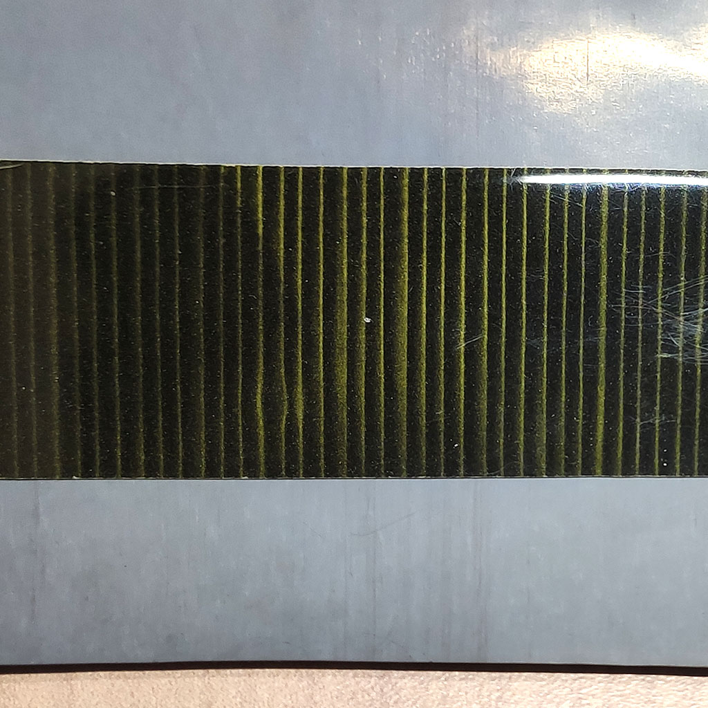 軟性橡膠磁鐵-W620x0.5-RM2-從上方藉由磁波卡觀看磁極分佈